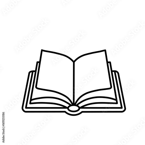 Sketch illustration of an open book, open book icon design, open book sticker, suitable as a logo.