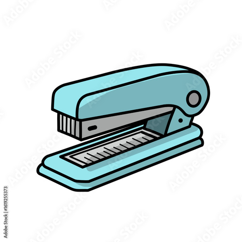 Blue stapler illustration, stapler icon design, stapler sticker, suitable as a logo.