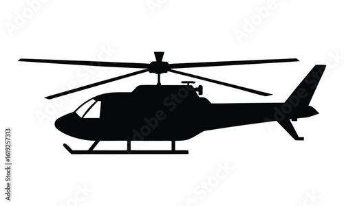 Helicopter silhouette vector, copter icon vector illustration, Military helicopter silhouette vector
