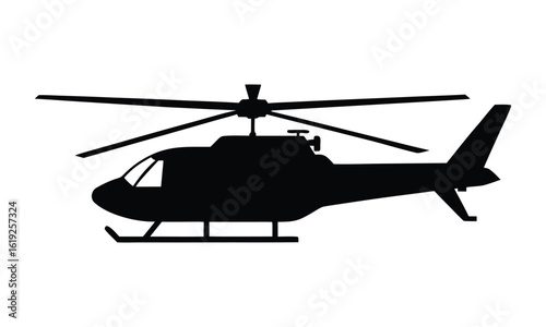 Helicopter silhouette vector, copter icon vector illustration, Military helicopter silhouette vector