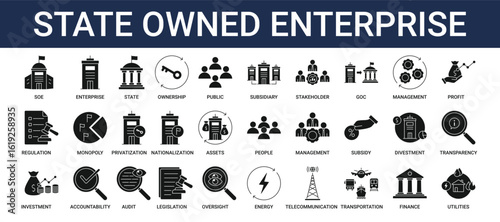 State Owned Enterprise Icon Set