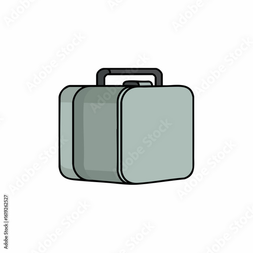 Compact Gray Suitcase with Top Handle Illustration