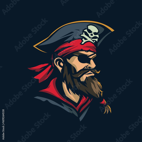 Wallpaper Mural Pirate mascot logo illustration flat vector design Torontodigital.ca