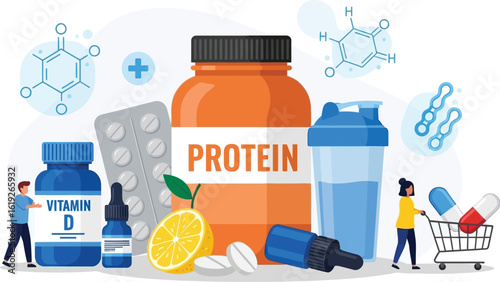 Fuel your fitness journey with protein, vitamins, and supplements for health