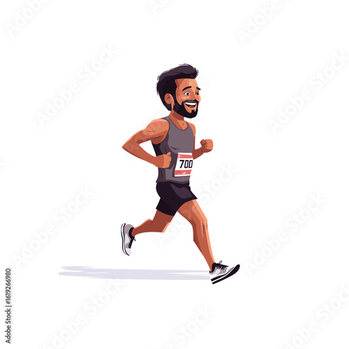 Male runner illustration flat vector design