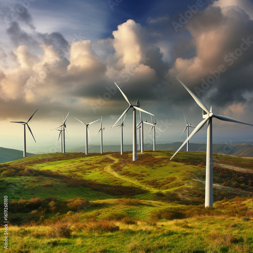 Generative ai illustration. Green energy. High quality illustration