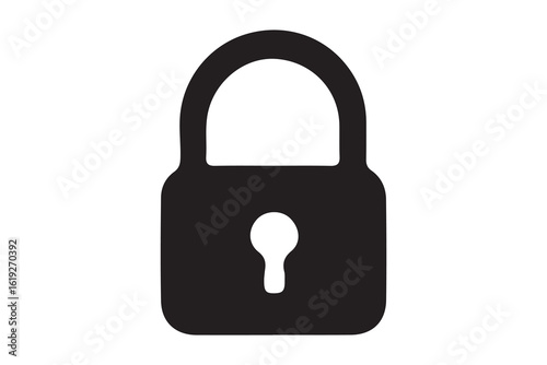 Lock vector icon outline on white background