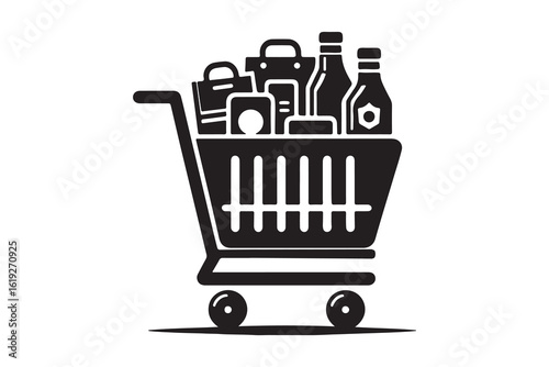 shopping car icon on white background