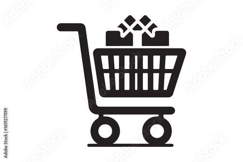 shopping car icon on white background
