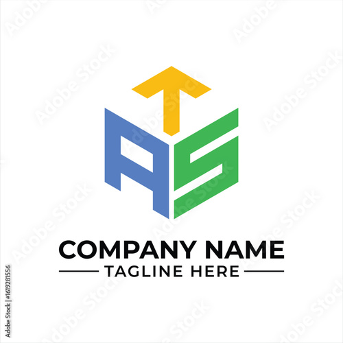 Modern Hexagon Logo Design with Initials and an Arrow Corporate Identity for Tech or Logistics Branding Idea