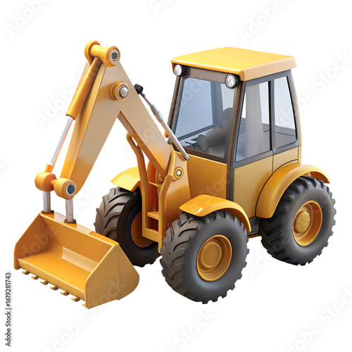 JCB 3DX Backhoe Loader 3D illustration	