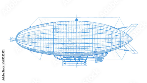Explore vintage airship blueprint vector illustration for aviation enthusiasts and history buffs alike design
