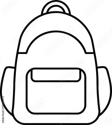 backpack icon outline vector illustration on transparent background