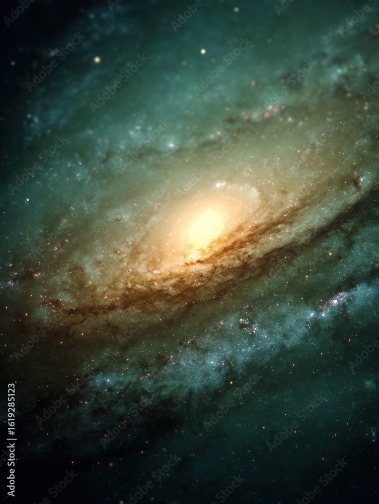 Fototapeta premium Premium High-Quality Spiral Galaxy Telescope Image in Deep Space for Modern Astronomy Education and Inspiring Scientific Discovery Campaigns