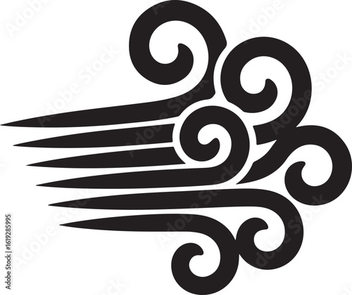Swirling wind stylized graphic gust curl