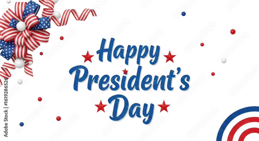 Obraz premium Happy president's day with american flag decoration isolated on transparent background