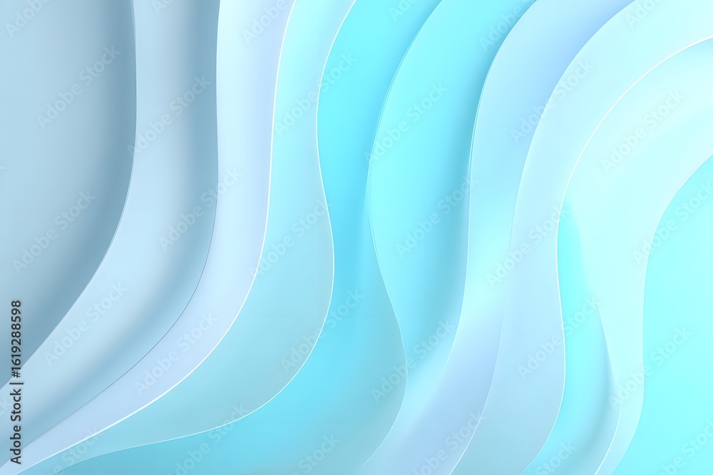 Fototapeta premium Abstract light blue background with blurred, flowing waves in shades of white and grey