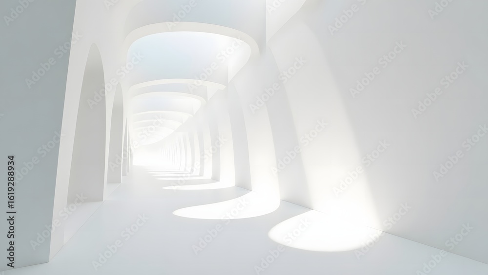 Fototapeta premium White architecture hall light design