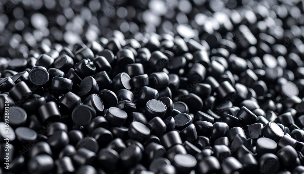 Fototapeta premium Close-up of dark plastic pellets (1)