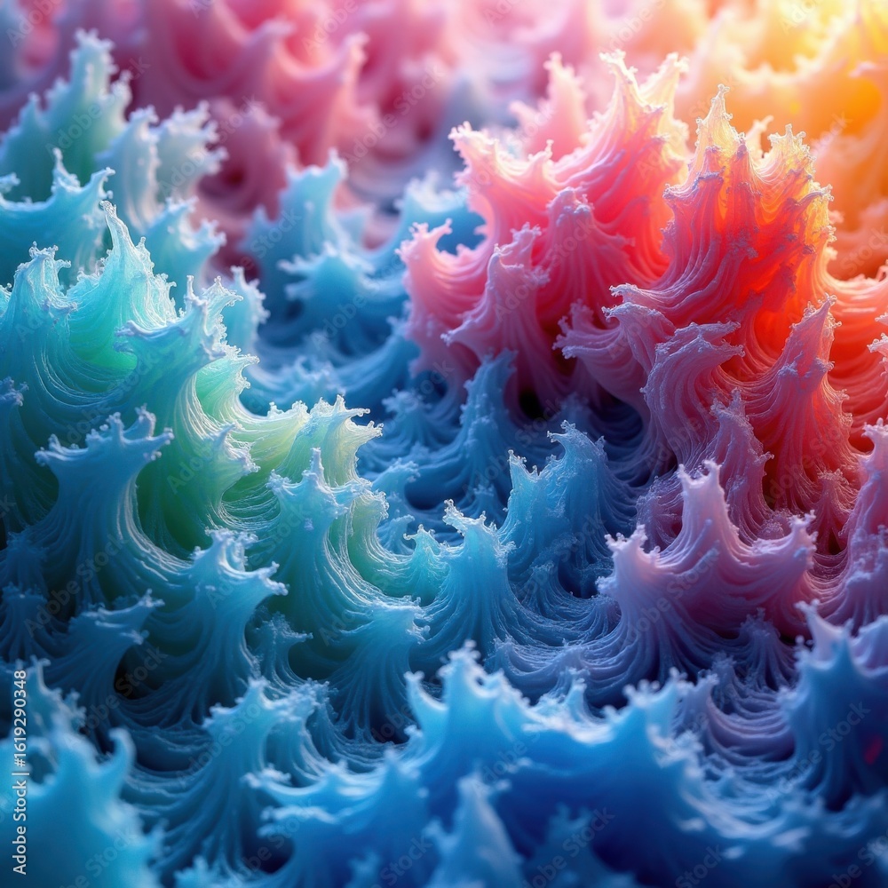 Obraz premium Vibrant Coral Reef Texture With Pink Blue And Yellow Hues