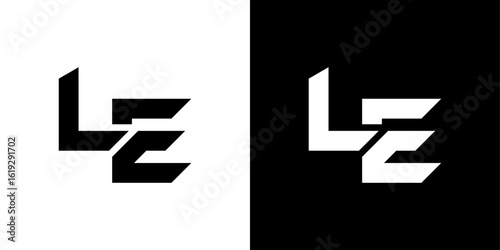 LE or EL initial letter logo design vector