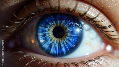 Exquisite close-up of blue eyes