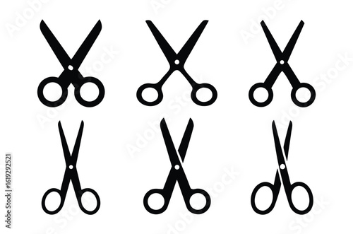 Scissor silhouette vector set, scissor icon vector collection