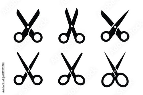 Scissor silhouette vector set, scissor icon vector collection