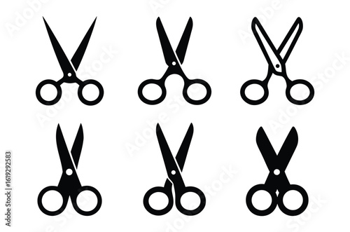 Scissor silhouette vector set, scissor icon vector collection
