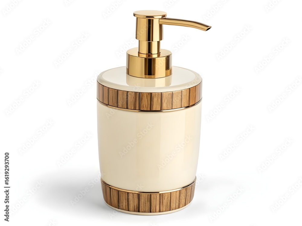 Obraz premium Elegant cream and gold dispenser for soap or lotion