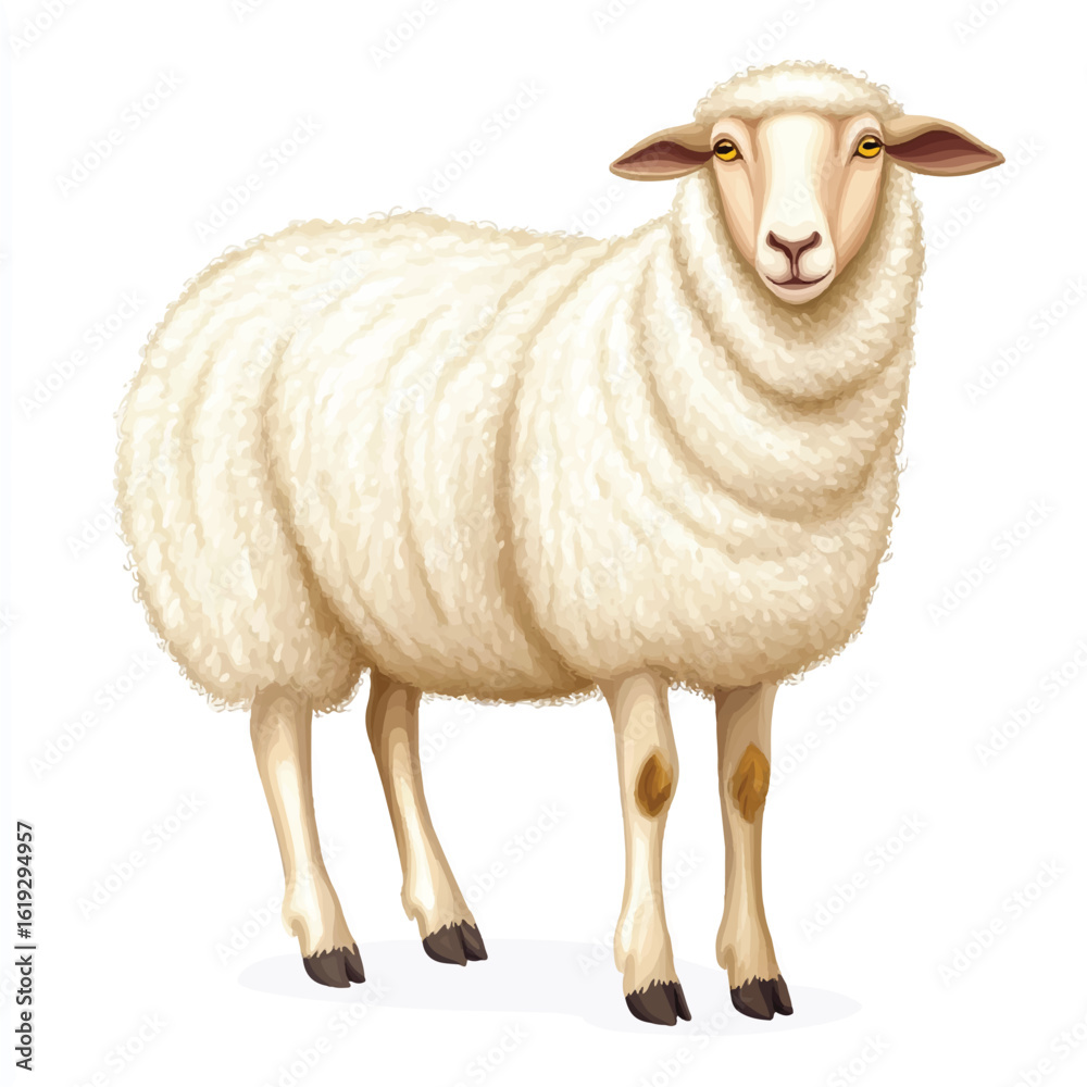 Fototapeta premium a sheep with fluffy wool