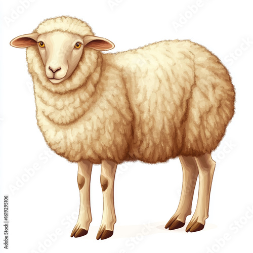 a sheep with fluffy wool