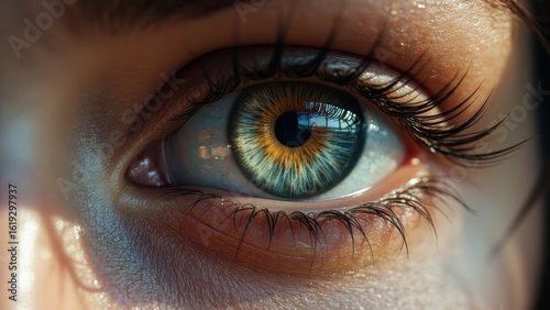 Close up of natural eye contact characters