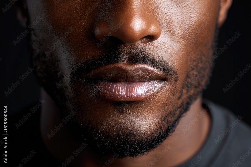 Obraz premium Close-up view of a man's face.