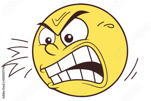 Angry emoji emoticon with clenched teeth showing a furious expression
