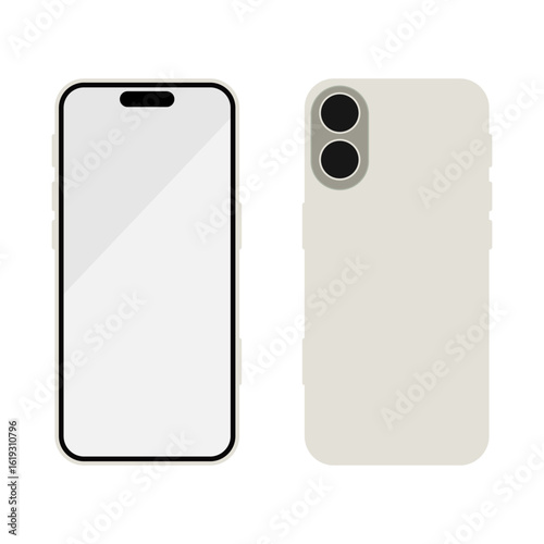 スマートフォンの表裏のシンプルなイラストセット