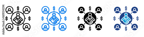 Affiliate icon set multiple style collection