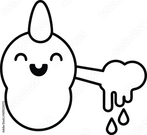 cartoon illustration of a man with thumb up