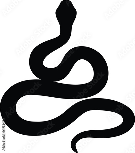 Wallpaper Mural Snake silhouette, Snake vector illustration, Curved snake animal design,  Torontodigital.ca