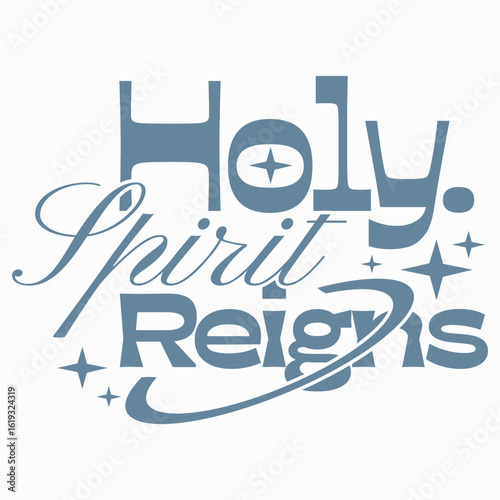 Holy Spirit Reign Vintage Christian Quotes Graphic Tee, Faith Urban Typography T-shirt Design, Spiritual T shirt Print, Christianity Religion Poster