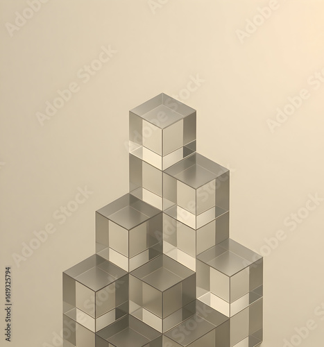 Abiding transparent glass cubes