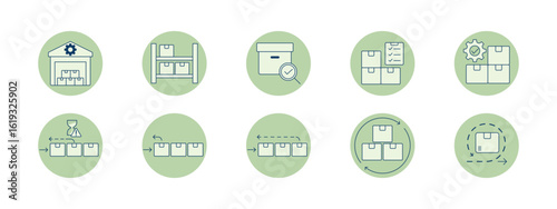 Logistics icons set. Solid vector icon. Simple flat icon. Vector illustrations.