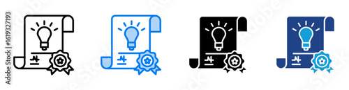 Patent icon set multiple style collection