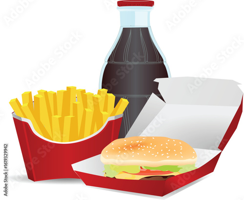 Delicious cheeseburger illustration with fresh ingredients