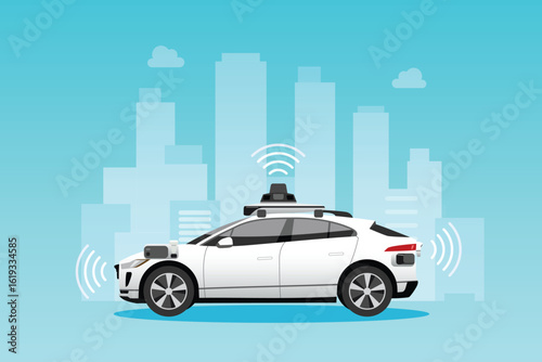 Self driving car in the city
