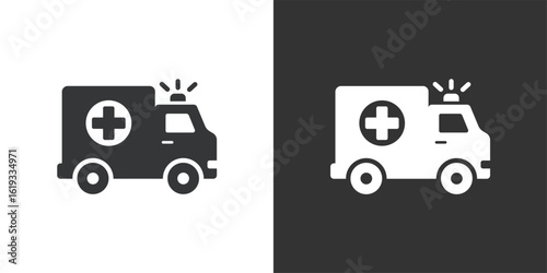 Ambulance icon. Solid glyph series icon