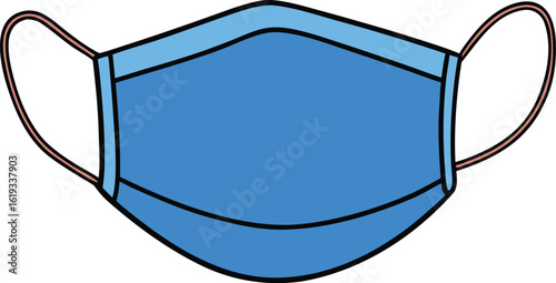 face mask with elastic straps on transparent background