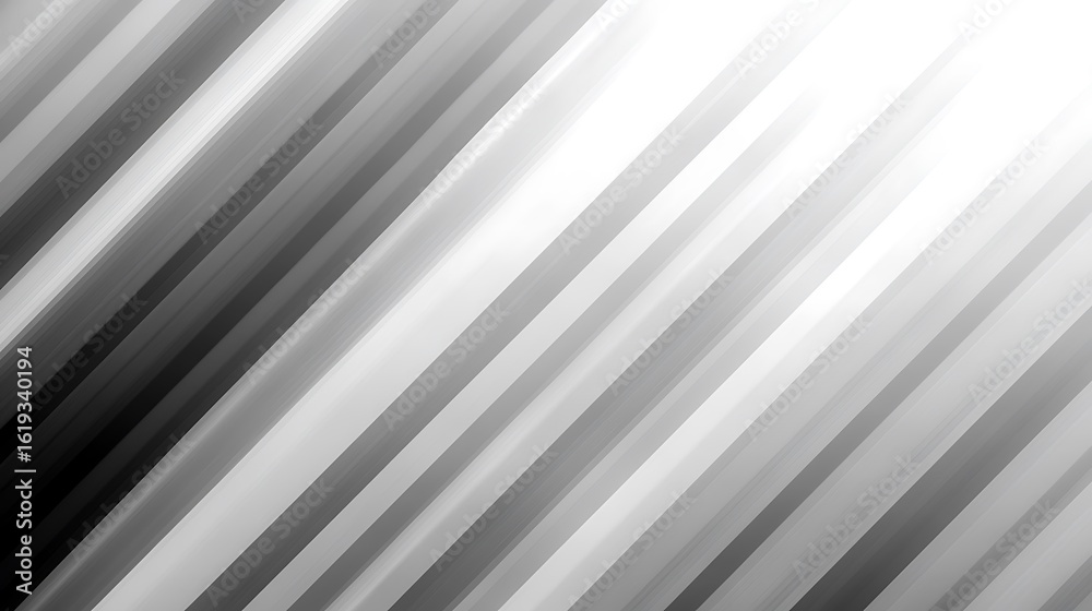 Obraz premium Diagonal gray and white striped pattern.