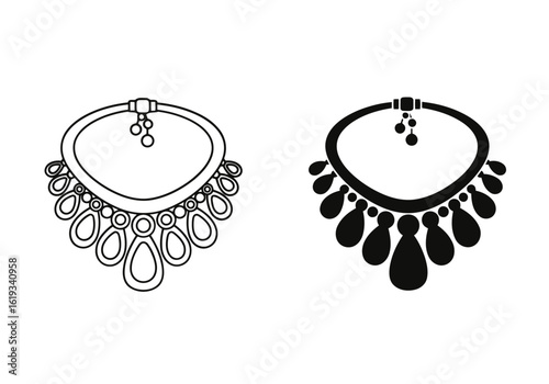 Vector art of elegant necklace isolated on white background
