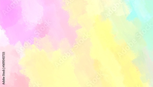 Subtle pastel watercolor blend with soft brushstrokes creates an ethereal effect